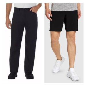 Eddie Bauer Convertible Zip Off Pants Shorts 40 x 30 Stretch Zip Pocket Black
